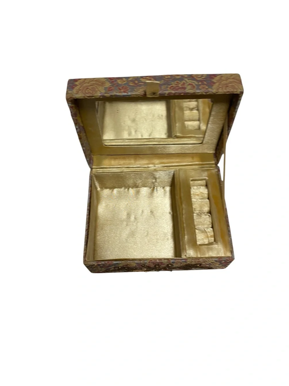 Anthropologie Vintage Beaded Rose Floral Jewelry Box Boho Shabby chic